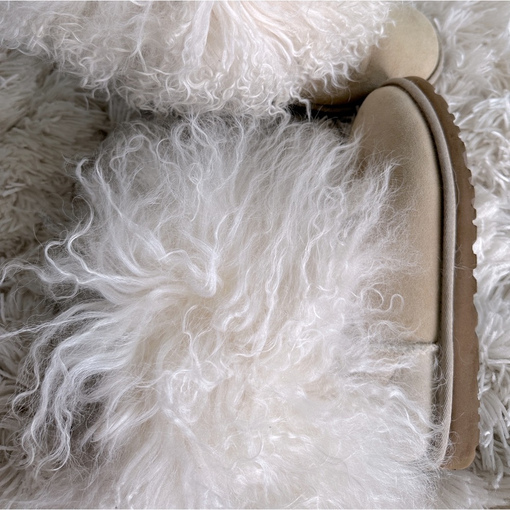 UGG Lida Ivory Mongolian Sheep Skin Cuff Fur Boot